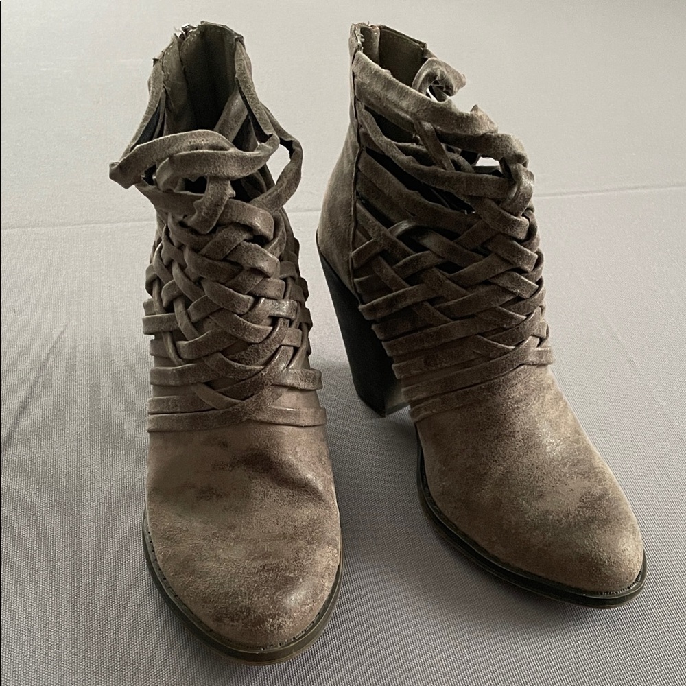 Fergalicious Braided Distressed Ankle Boots